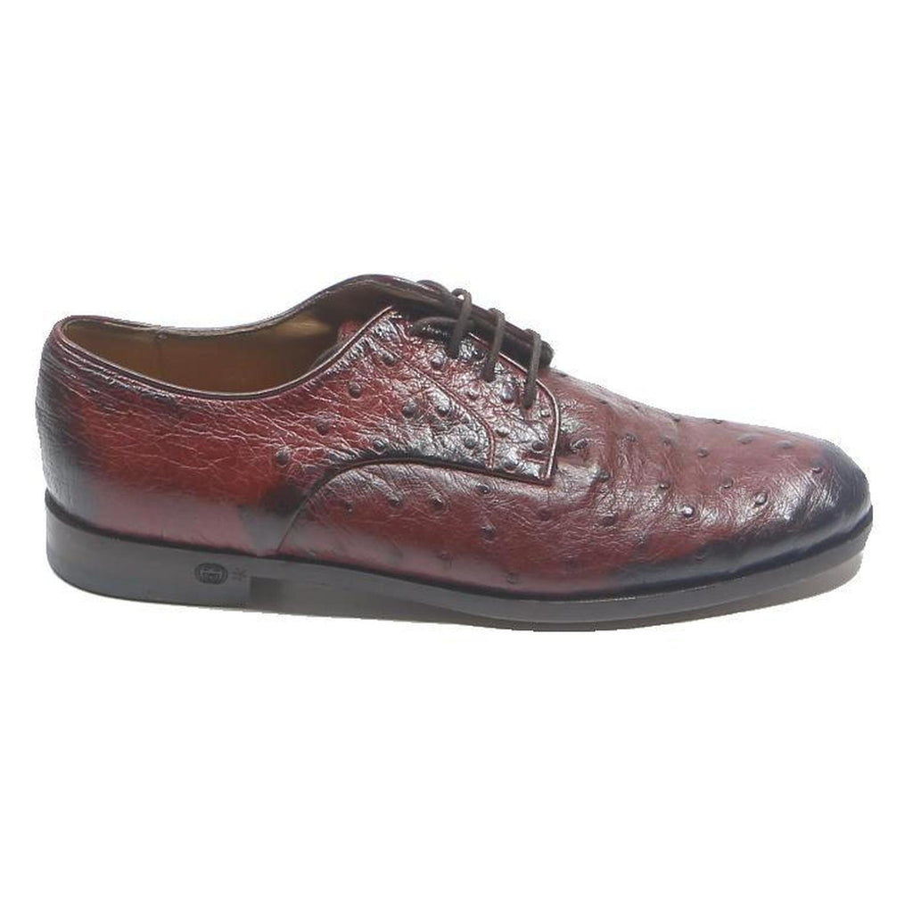 GUCCI Mens Leather Derby Shoes Burgundy Black UK 5.5 Classic Formal Footwear