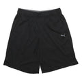 PUMA Mens Black Casual Shorts M W28 Logo Print Elastic Waist Activewear