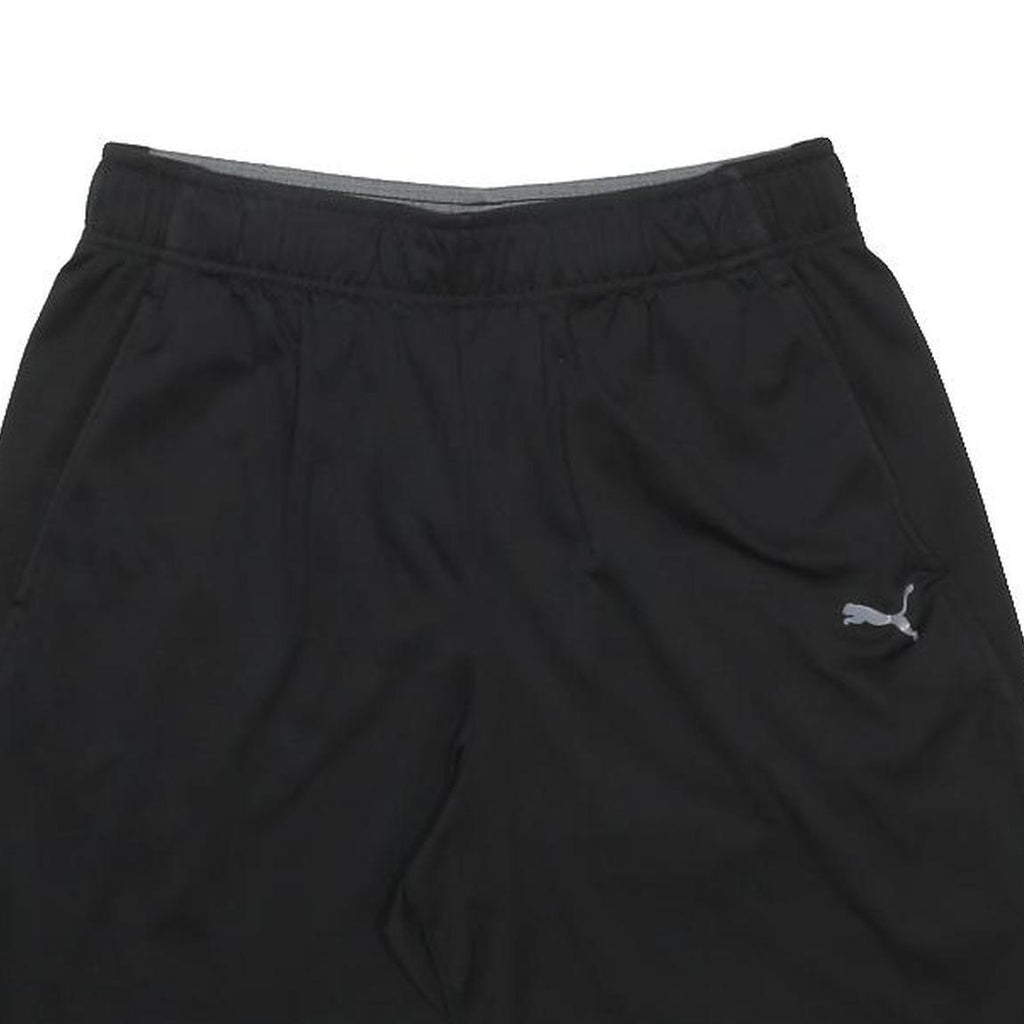 PUMA Mens Black Casual Shorts M W28 Logo Print Elastic Waist Activewear