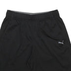 PUMA Mens Black Casual Shorts M W28 Logo Print Elastic Waist Activewear