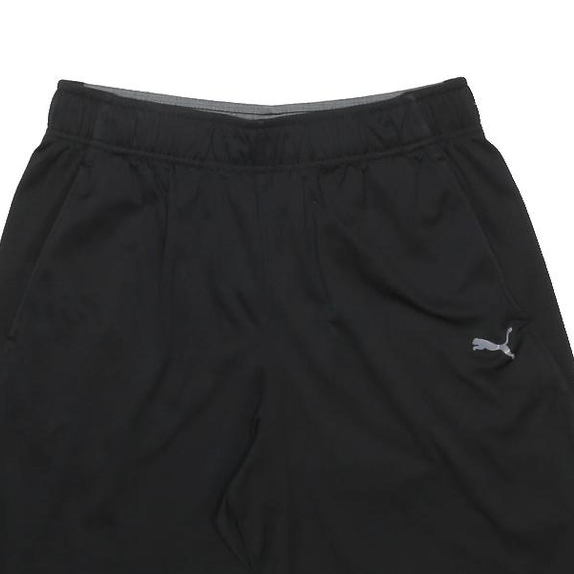 PUMA Mens Black Casual Shorts M W28 Logo Print Elastic Waist Activewear