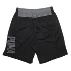 PUMA Mens Black Casual Shorts M W28 Logo Print Elastic Waist Activewear