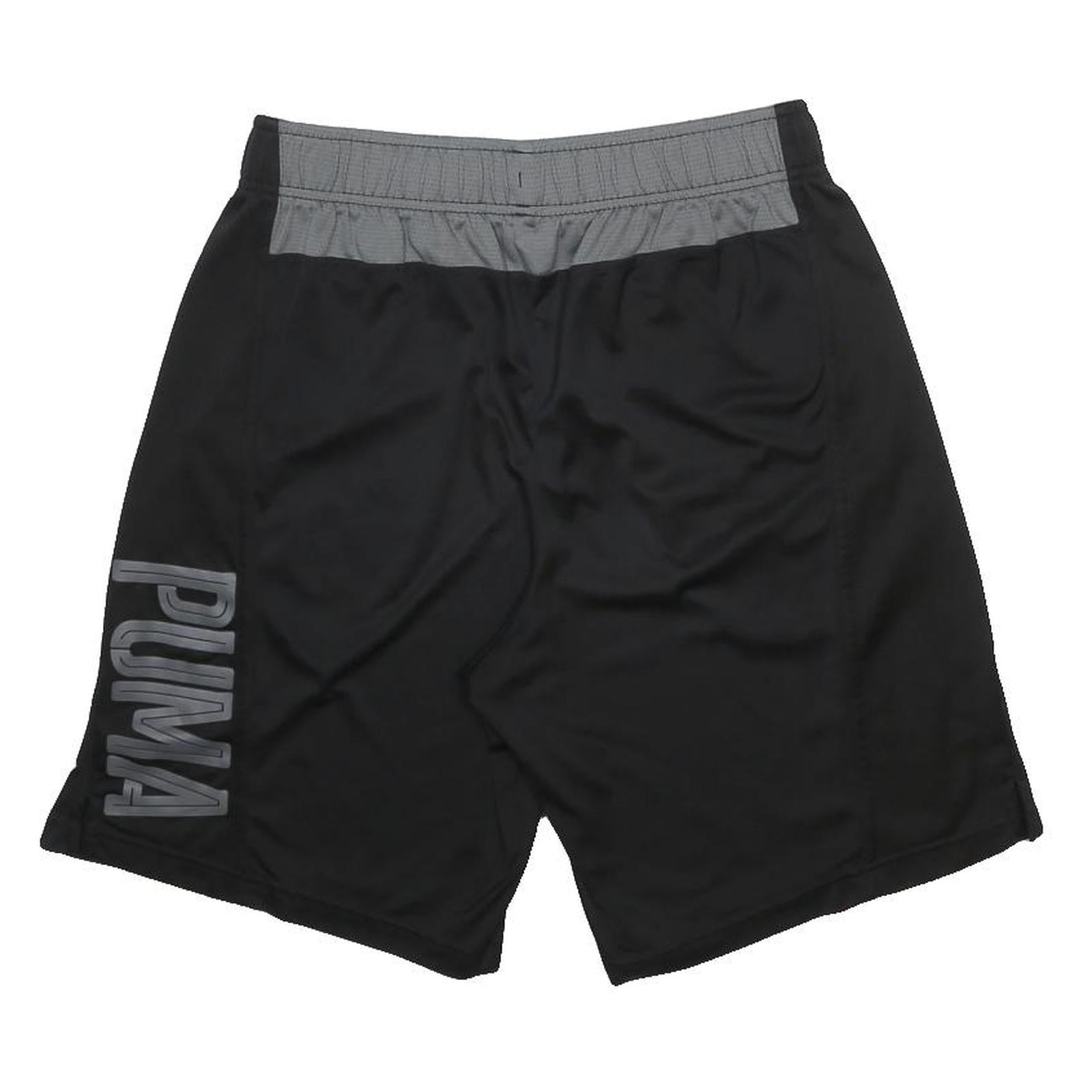 PUMA Mens Black Casual Shorts M W28 Logo Print Elastic Waist Activewear