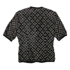 BIS Womens Black Polyester Blend Geometric Pattern Jacket XXS Button Closure