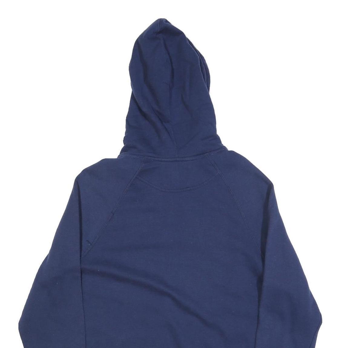 CHAMPION Mens Blue Pullover Hoodie L Cotton Blend Classic Logo Sweatshirt