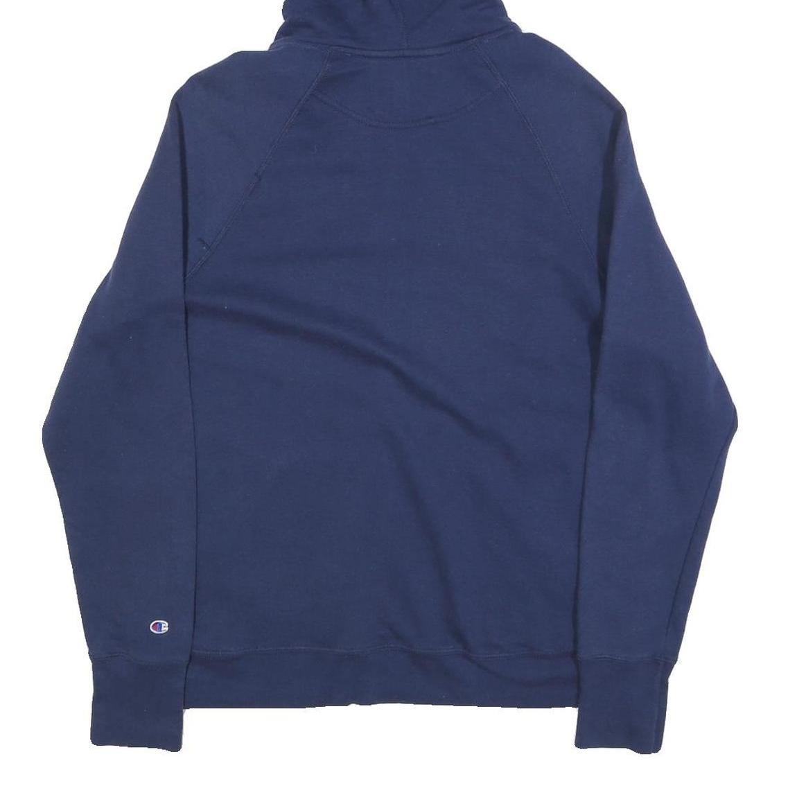 CHAMPION Mens Blue Pullover Hoodie L Cotton Blend Classic Logo Sweatshirt