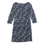 WHITE STUFF Womens Blue Day Jersey Geometric 3/4 Sleeve Knee Length UK 8 Dress