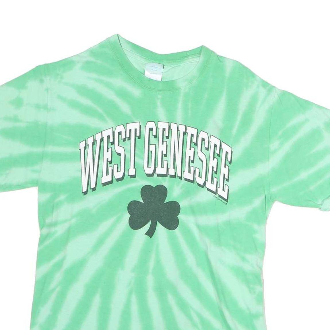 PORT & COMPANY Mens Green Tie Dye West Genesee Graphic T-Shirt XL Crew Neck