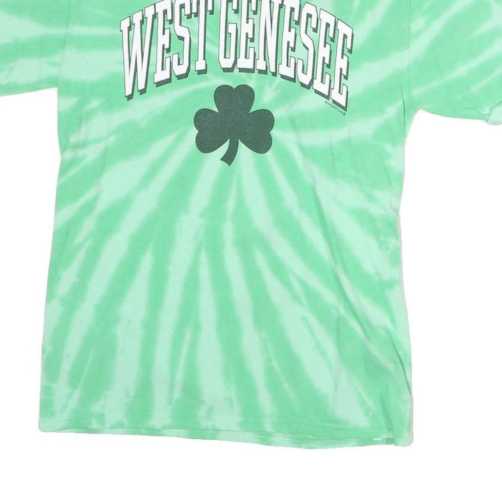 PORT & COMPANY Mens Green Tie Dye West Genesee Graphic T-Shirt XL Crew Neck