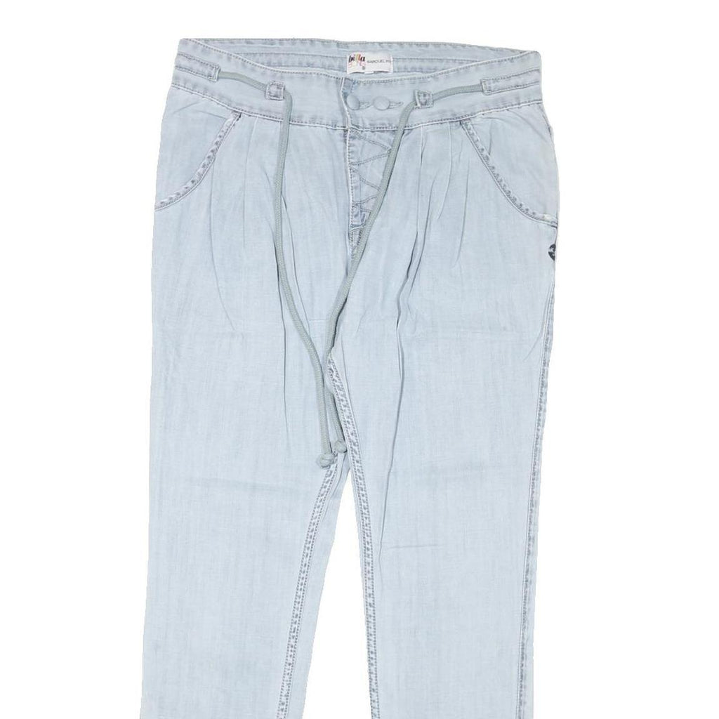 BILLABONG Womens Jeans Blue Slim Slim Denim Light W32 L28 Drawstring Trousers
