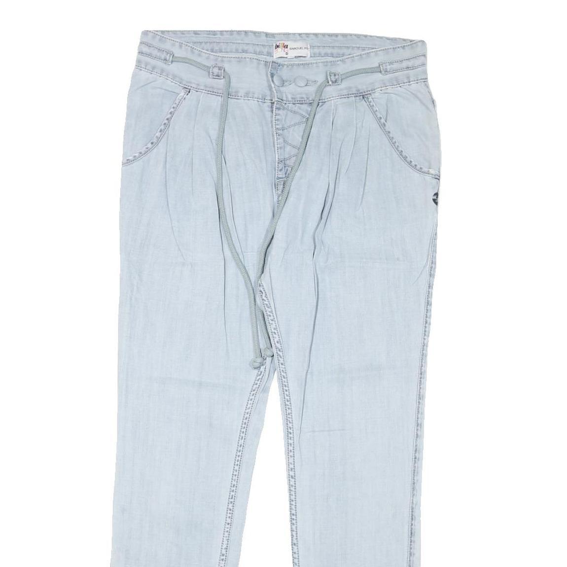 BILLABONG Womens Jeans Blue Slim Slim Denim Light W32 L28 Drawstring Trousers