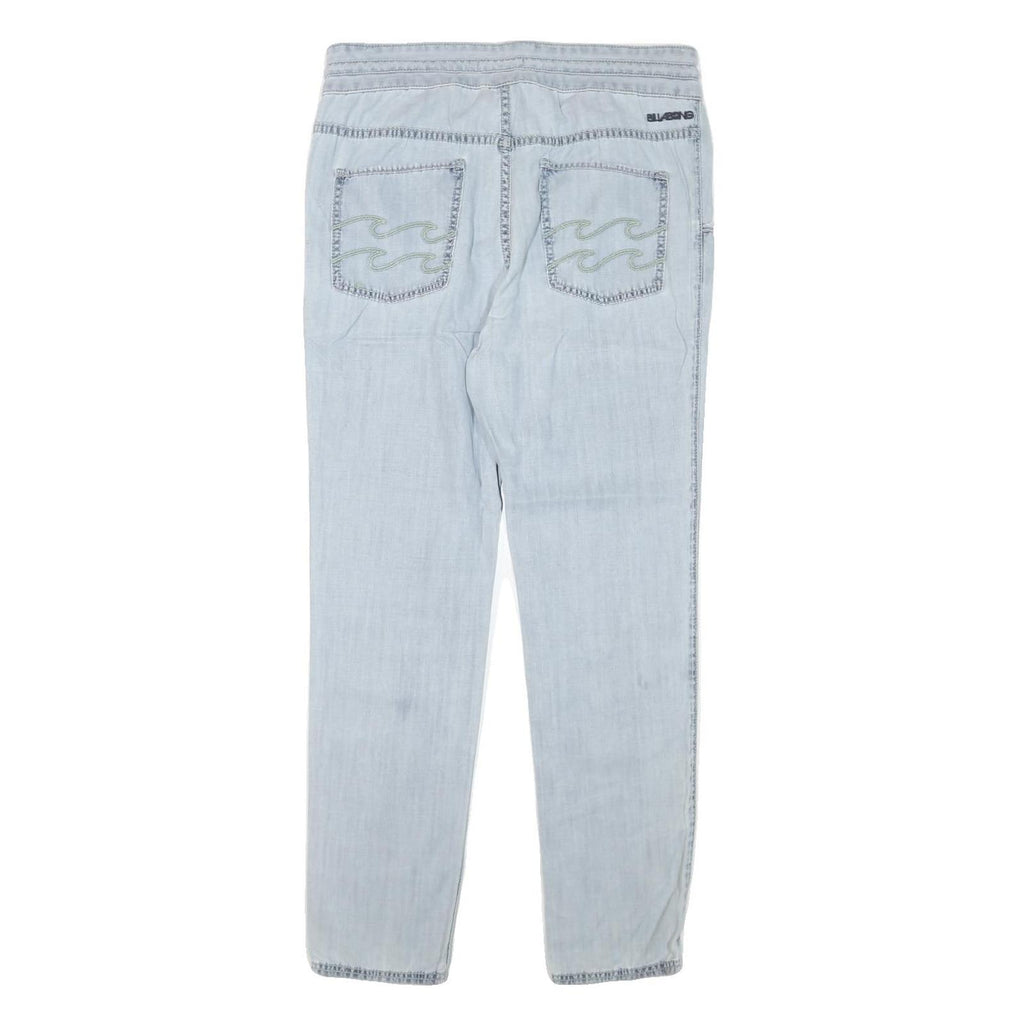 BILLABONG Womens Jeans Blue Slim Slim Denim Light W32 L28 Drawstring Trousers