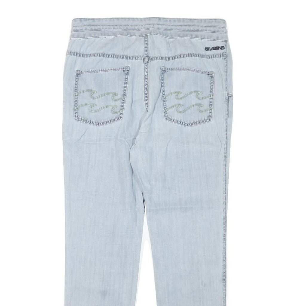 BILLABONG Womens Jeans Blue Slim Slim Denim Light W32 L28 Drawstring Trousers
