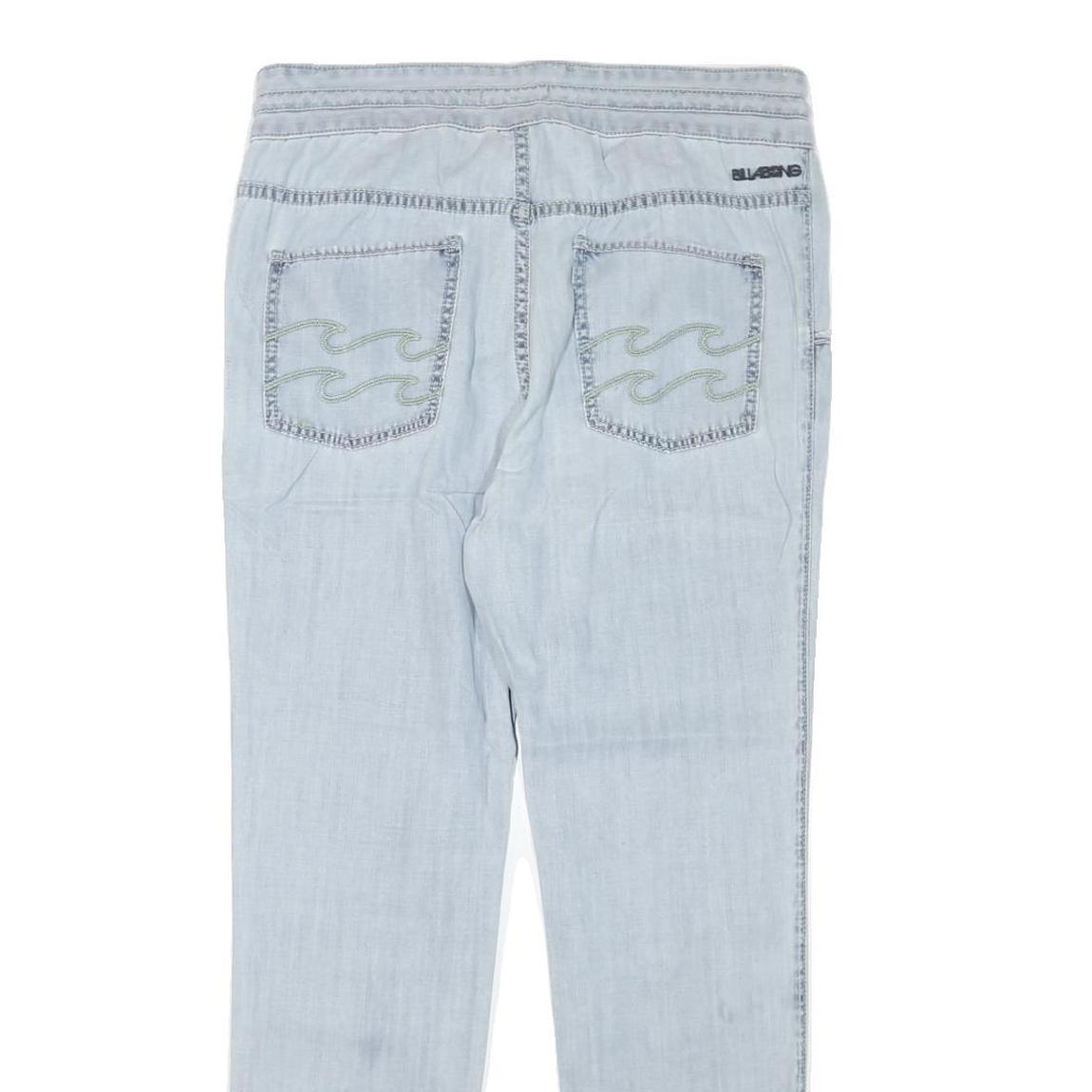 BILLABONG Womens Jeans Blue Slim Slim Denim Light W32 L28 Drawstring Trousers