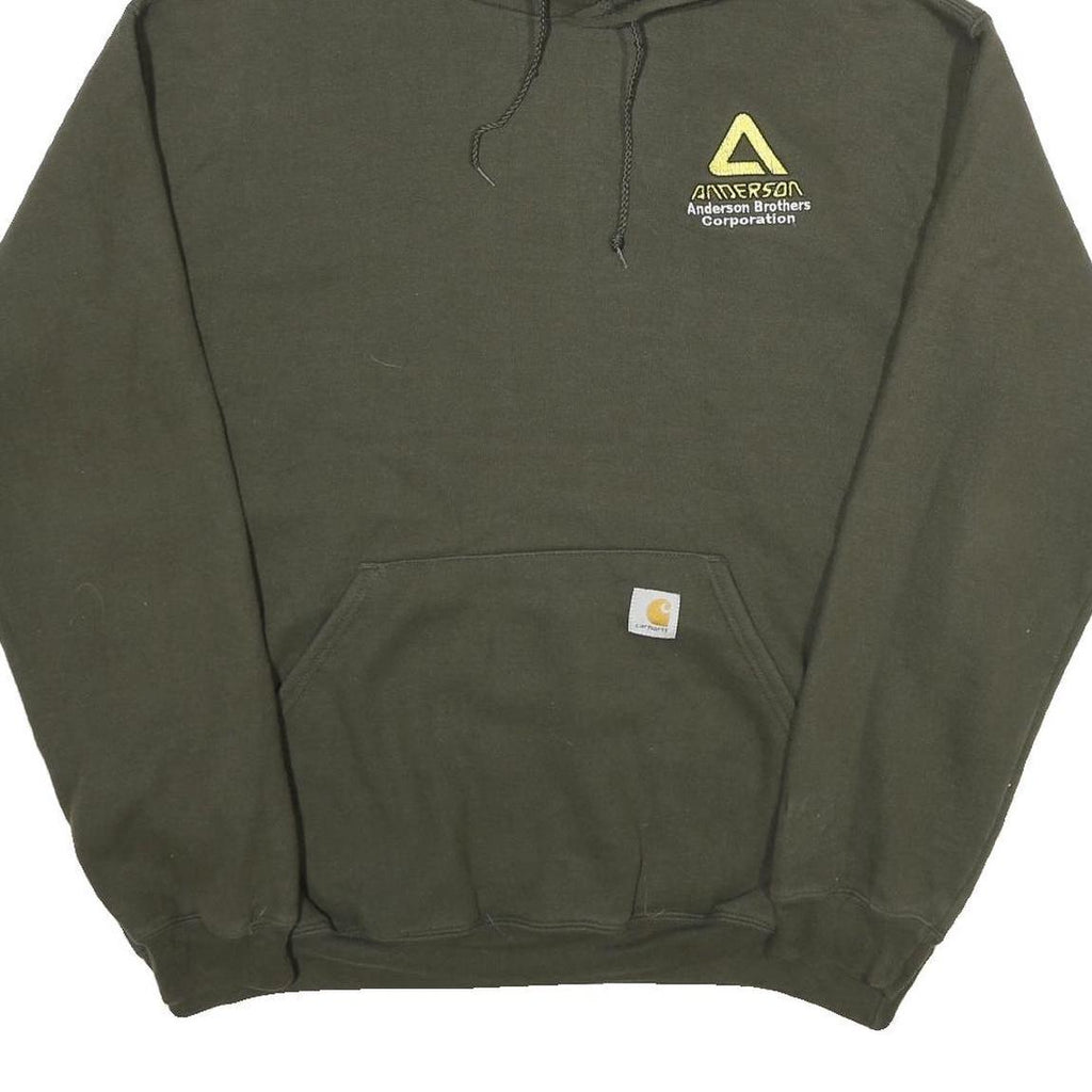 CARHARTT Mens Green Hoodie L Cotton Blend Workwear Pullover Casual Streetwear