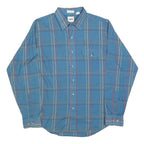 LEE Mens Blue Check Shirt L Classic Cotton Button Long Sleeve Casual