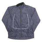 NIKE Womens Navy Blue Track Jacket S Polyester Plain Lightweight Zip Up