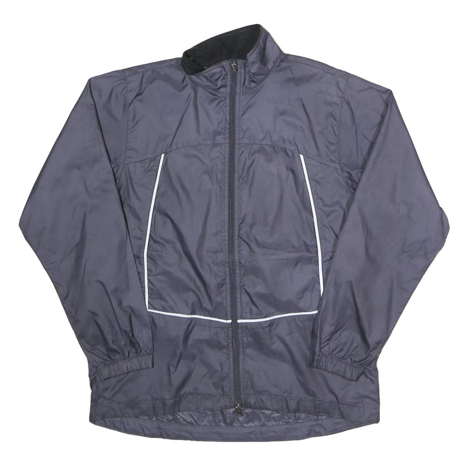 NIKE Womens Navy Blue Track Jacket S Polyester Plain Lightweight Zip Up