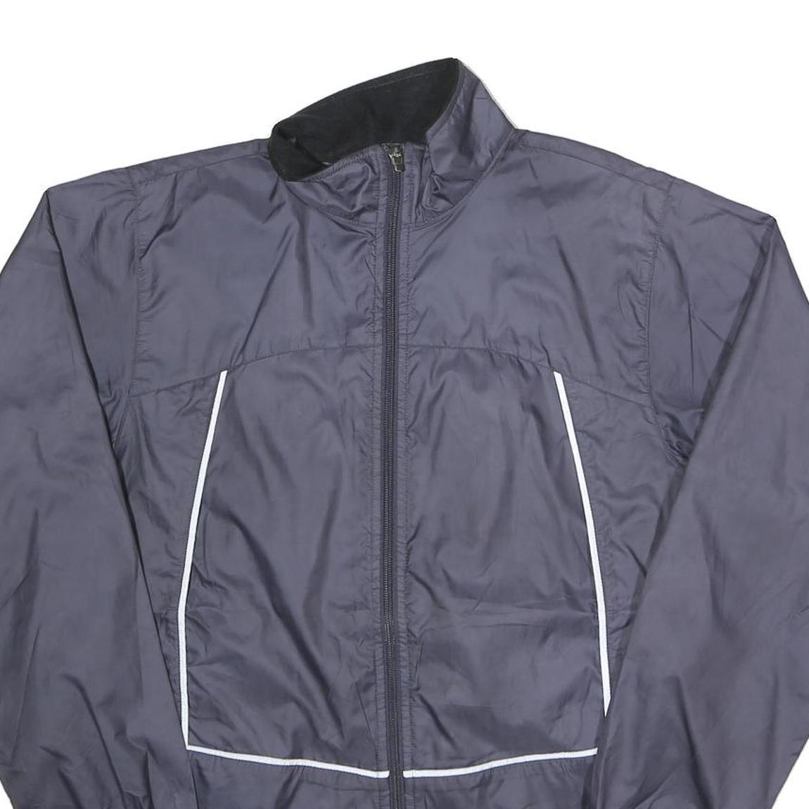 NIKE Womens Navy Blue Track Jacket S Polyester Plain Lightweight Zip Up