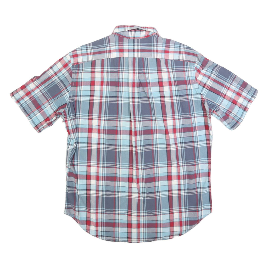NAUTICA Mens Blue & Red Check Shirt L Cotton Button Shirt Casual