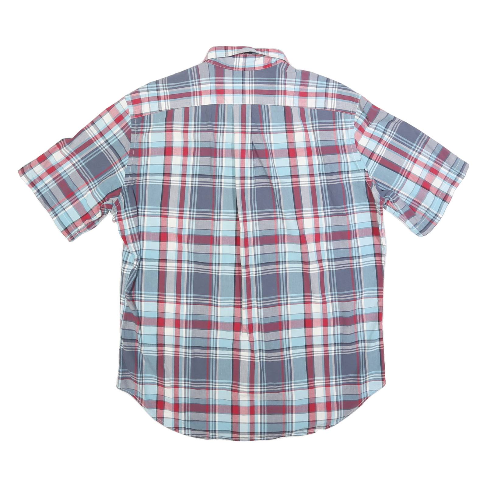 NAUTICA Mens Blue & Red Check Shirt L Cotton Button Shirt Casual
