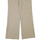 Mens Relaxed Fit Beige Trousers W32 L30 Polyester Blend Zip Closure