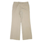 Mens Relaxed Fit Beige Trousers W32 L30 Polyester Blend Zip Closure
