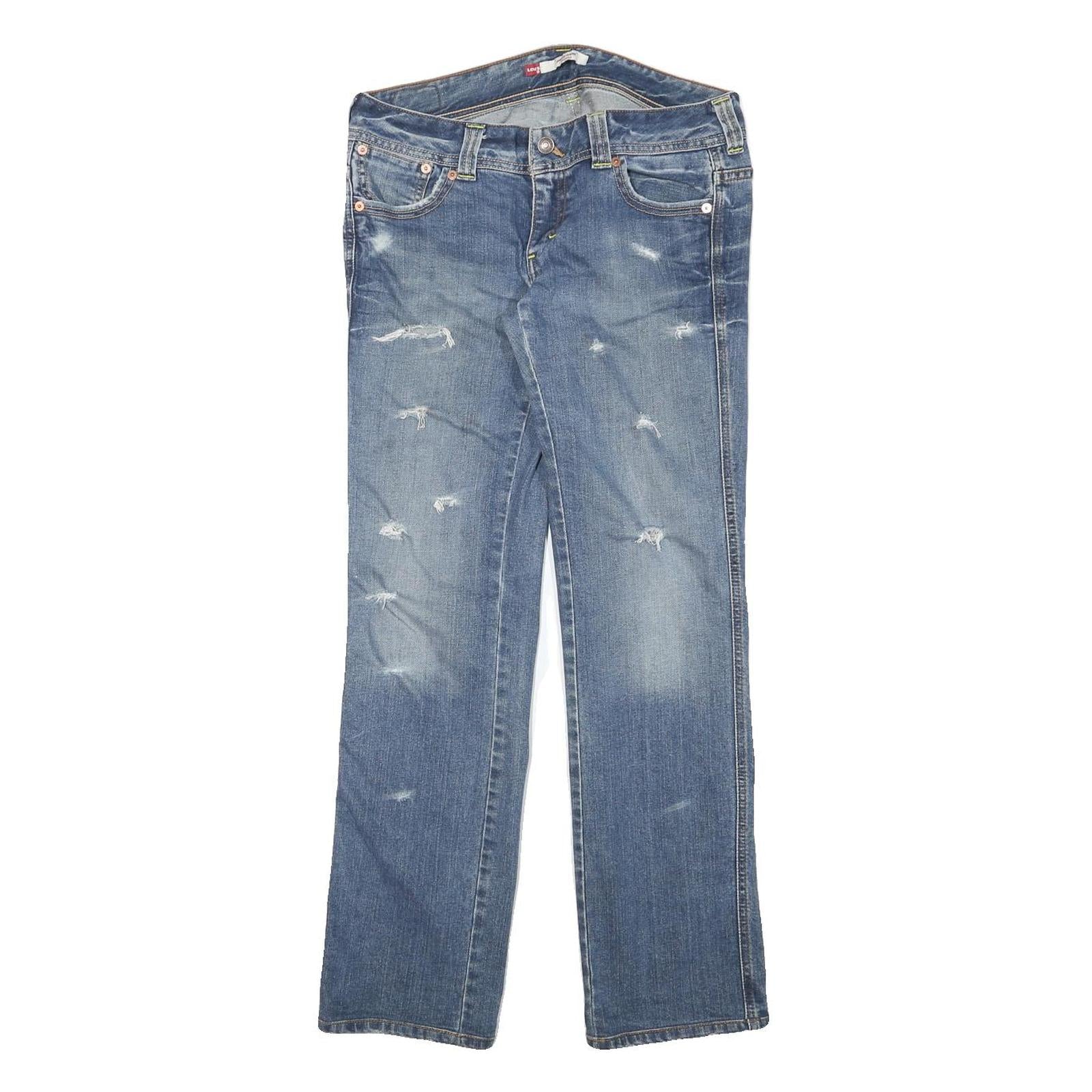 LEVI'S Womens Jeans Blue Denim Regular Straight Cotton Blend W30 L29 Casual Zip