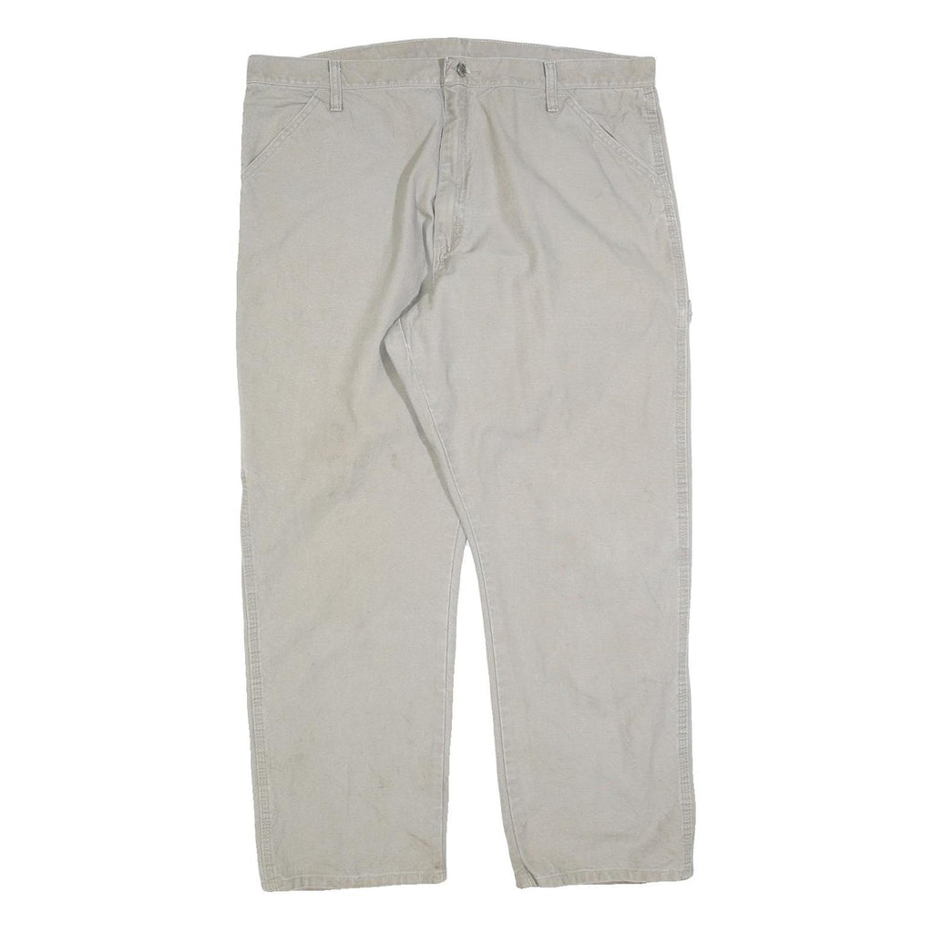 DICKIES Mens Cotton Blend Beige Relaxed Straight Trousers W40 L30 Workwear
