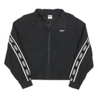 SNIPES Womens Black & White Casual Jacket L Polyester Blend Plain Zip Sports