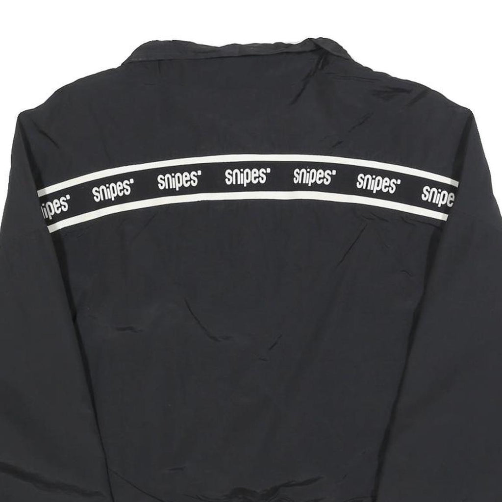 SNIPES Womens Black & White Casual Jacket L Polyester Blend Plain Zip Sports