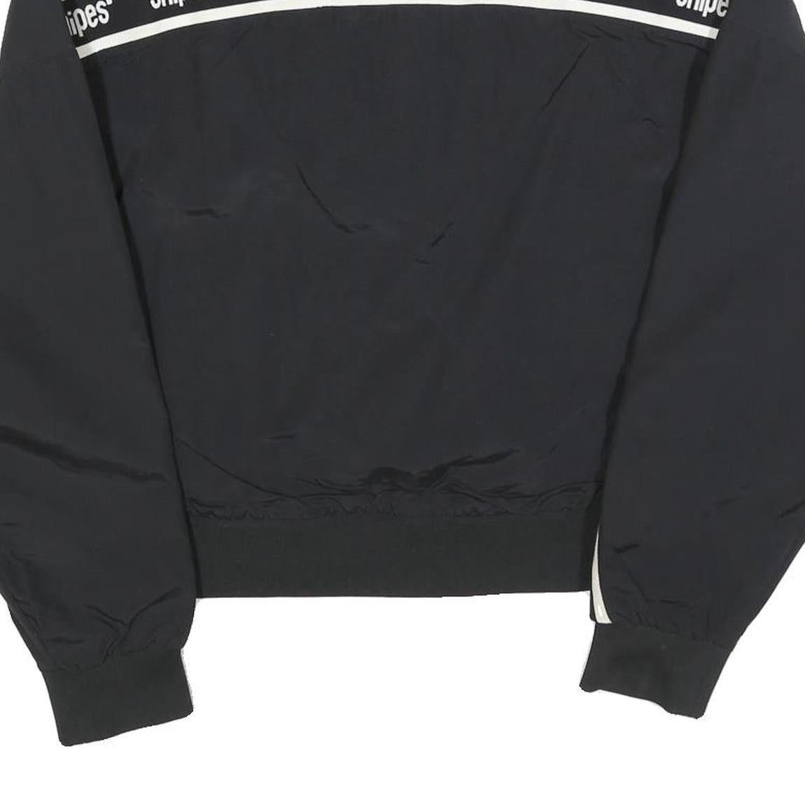 SNIPES Womens Black & White Casual Jacket L Polyester Blend Plain Zip Sports