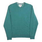 LANDS END Mens Green Crew Neck S Cotton Blend Sweatshirt Casual Everyday