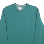 LANDS END Mens Green Crew Neck S Cotton Blend Sweatshirt Casual Everyday