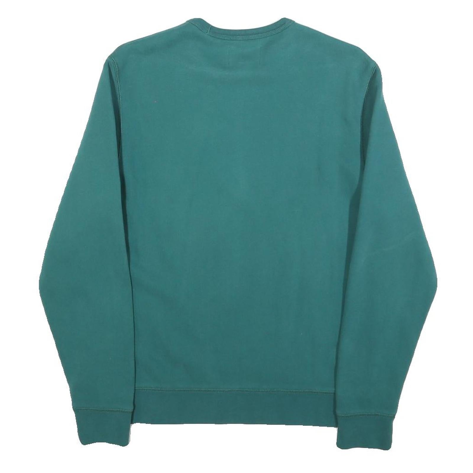 LANDS END Mens Green Crew Neck S Cotton Blend Sweatshirt Casual Everyday