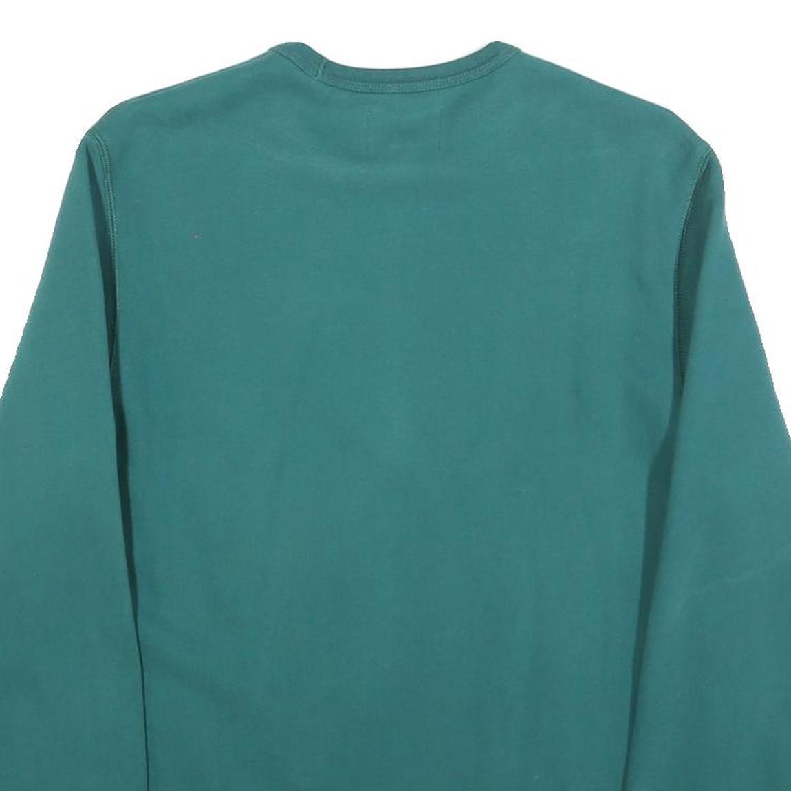 LANDS END Mens Green Crew Neck S Cotton Blend Sweatshirt Casual Everyday