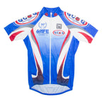 SMS SANTINI Full Zip Cycling Mens Jersey Blue High Neck M
