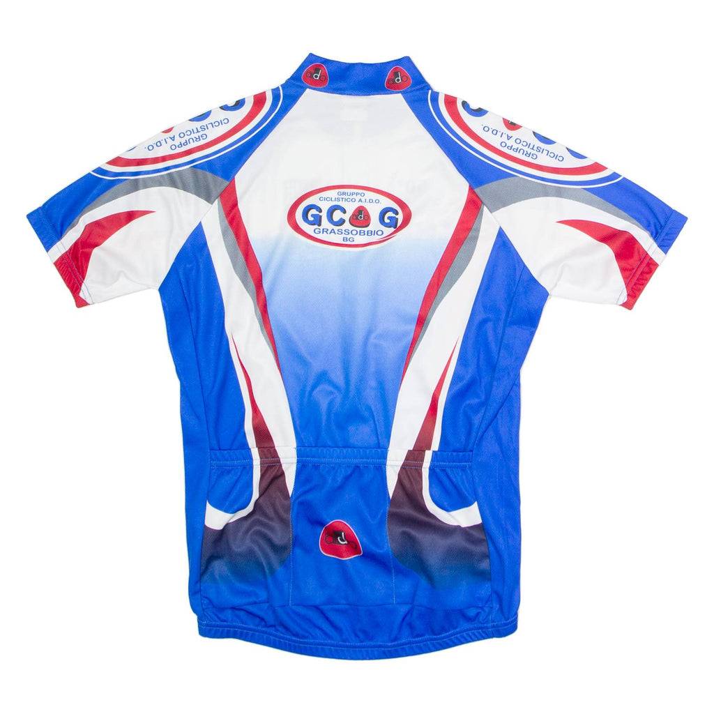 SMS SANTINI Full Zip Cycling Mens Jersey Blue High Neck M