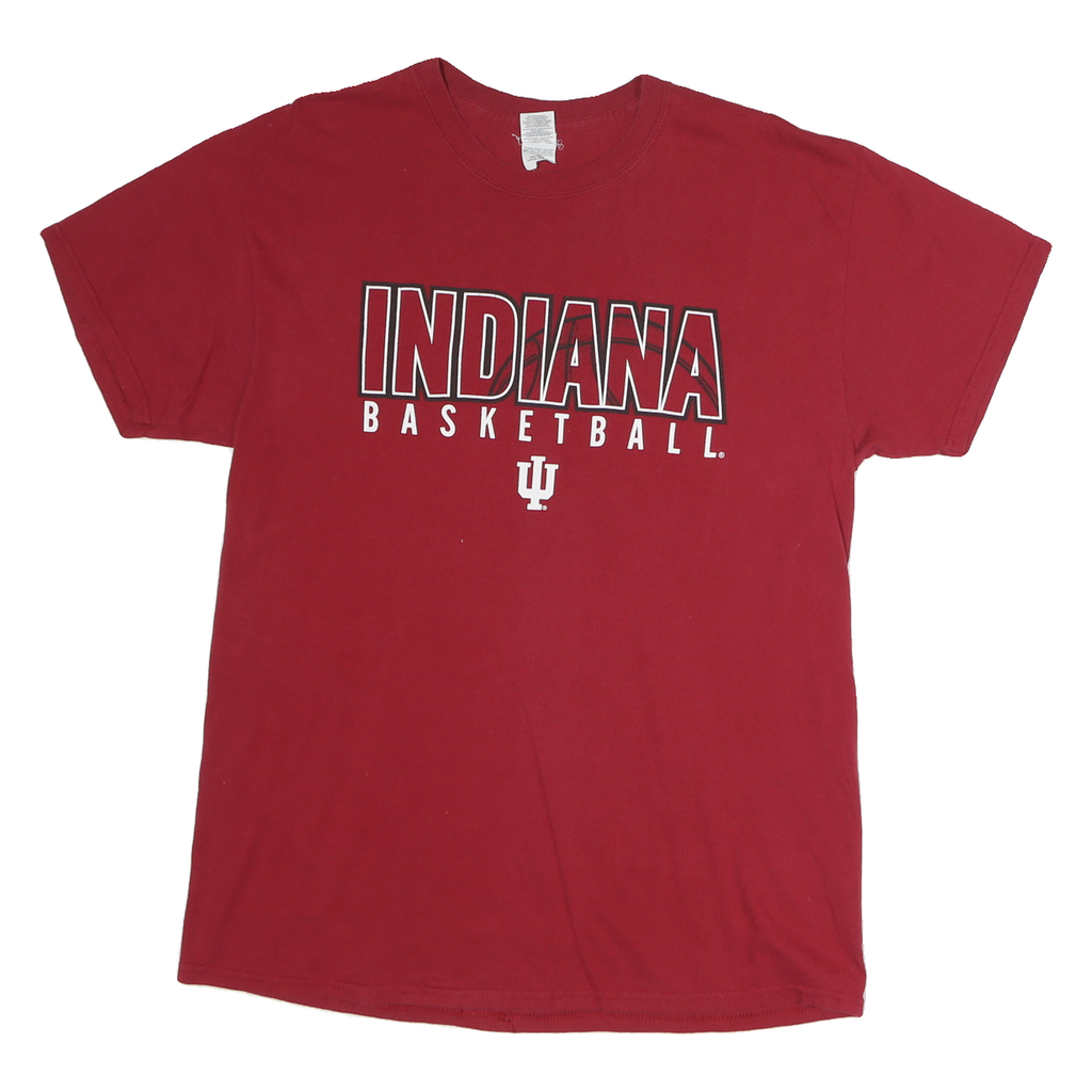 GILDAN Mens Red Indiana Basketball Graphic T-Shirt M Short Sleeve Crew Neck