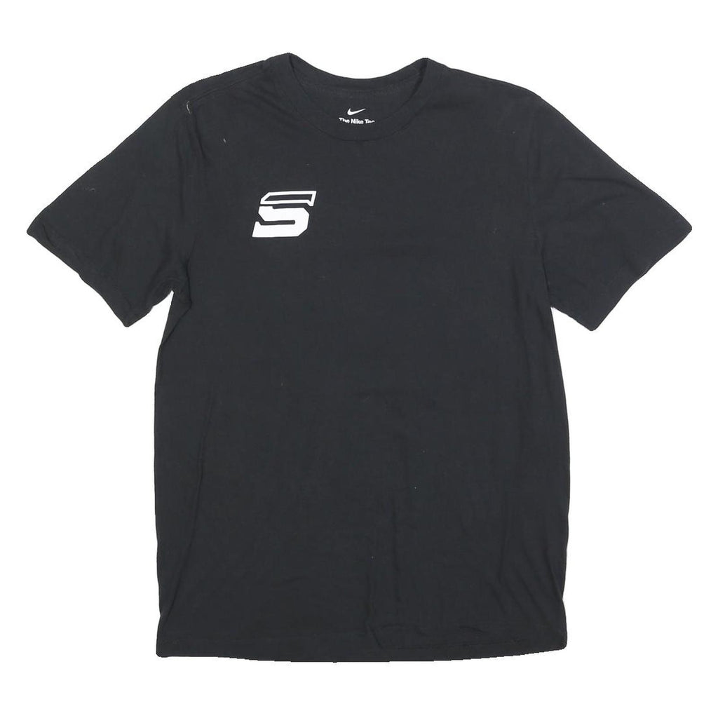 NIKE Mens Black Water Polo T-Shirt M Short Sleeve Crew Neck College Sports