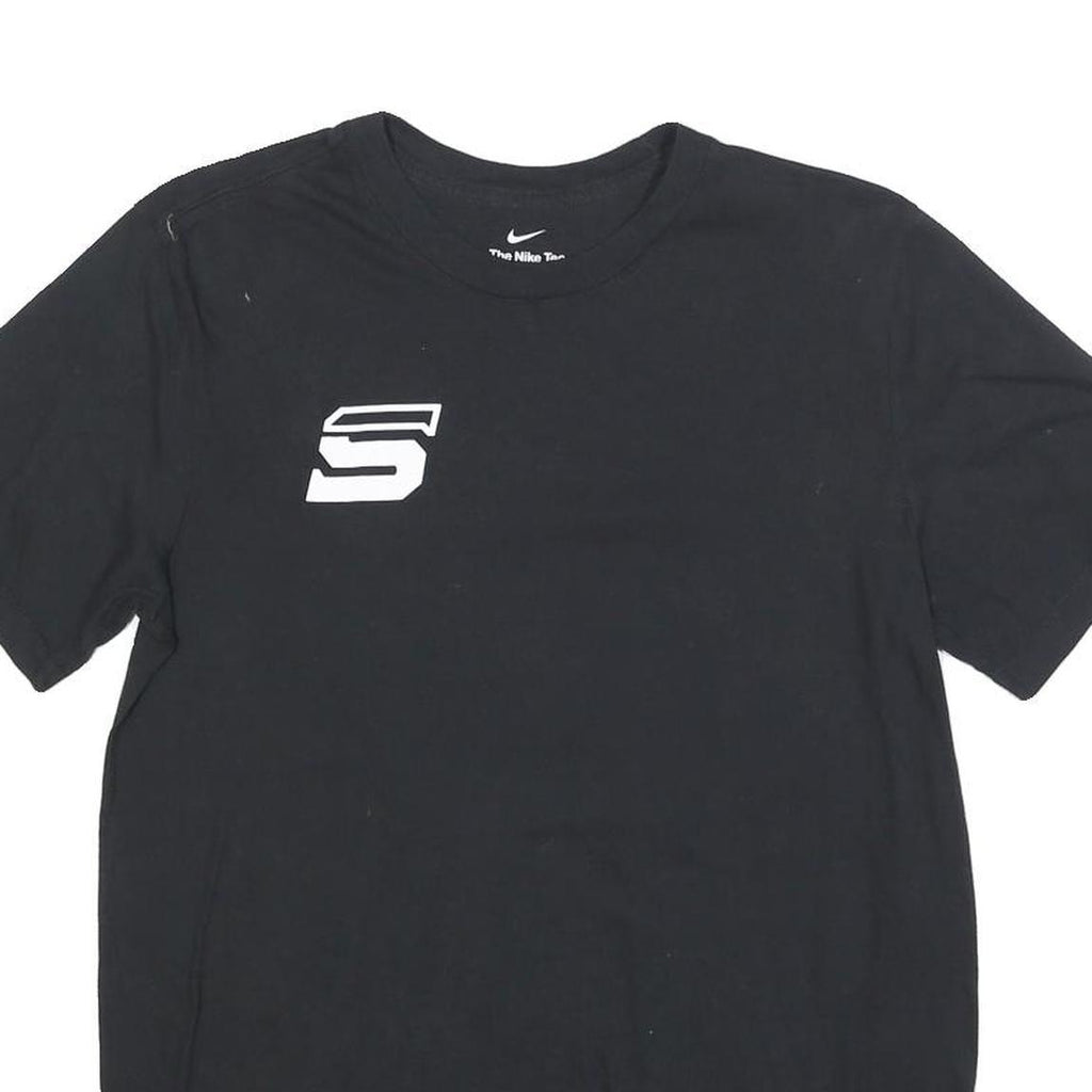 NIKE Mens Black Water Polo T-Shirt M Short Sleeve Crew Neck College Sports