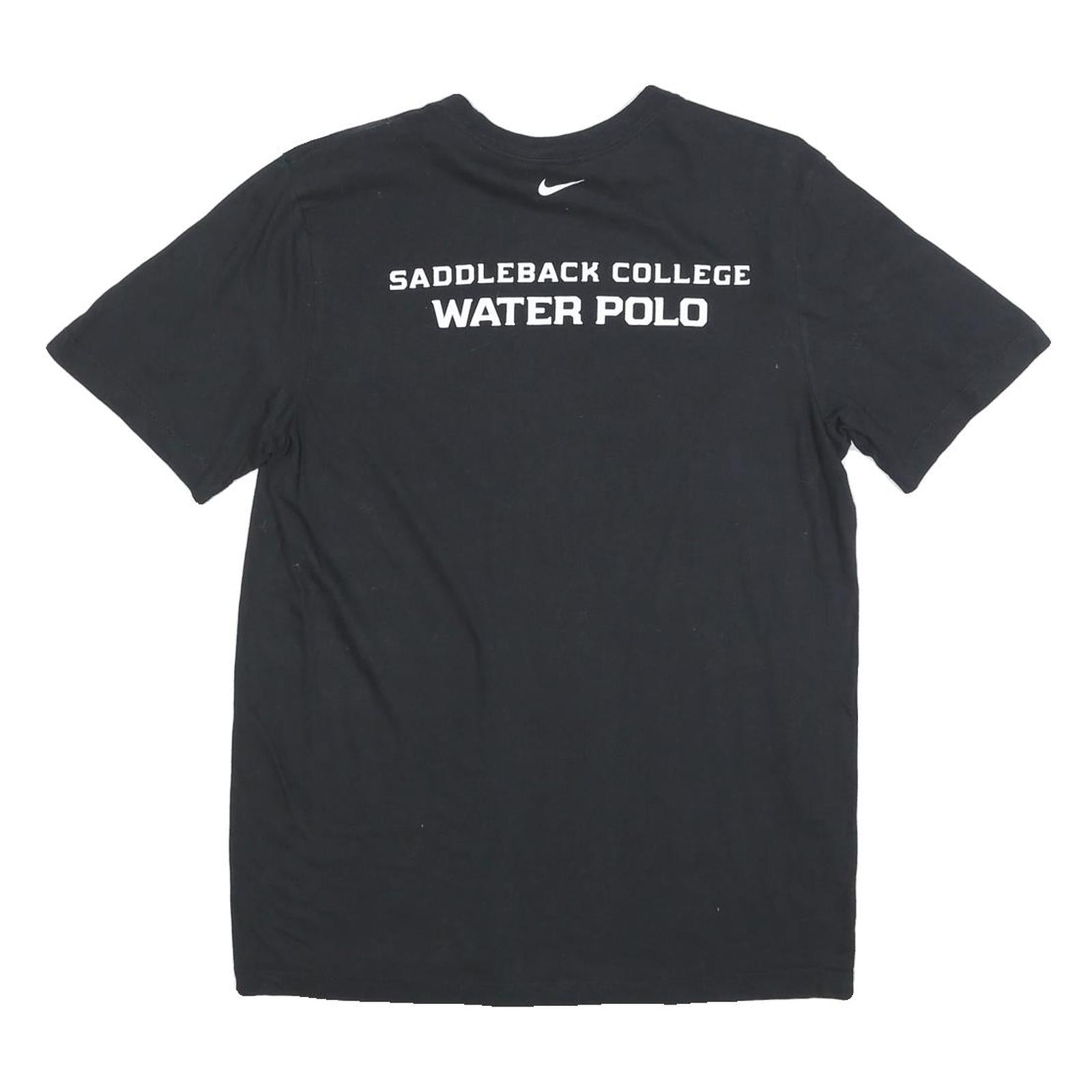 NIKE Mens Black Water Polo T-Shirt M Short Sleeve Crew Neck College Sports