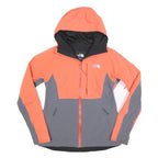 THE NORTH FACE Womens Orange & Grey Hooded Zip Jacket M Synthetic Softshell