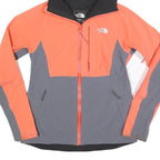 THE NORTH FACE Womens Orange & Grey Hooded Zip Jacket M Synthetic Softshell