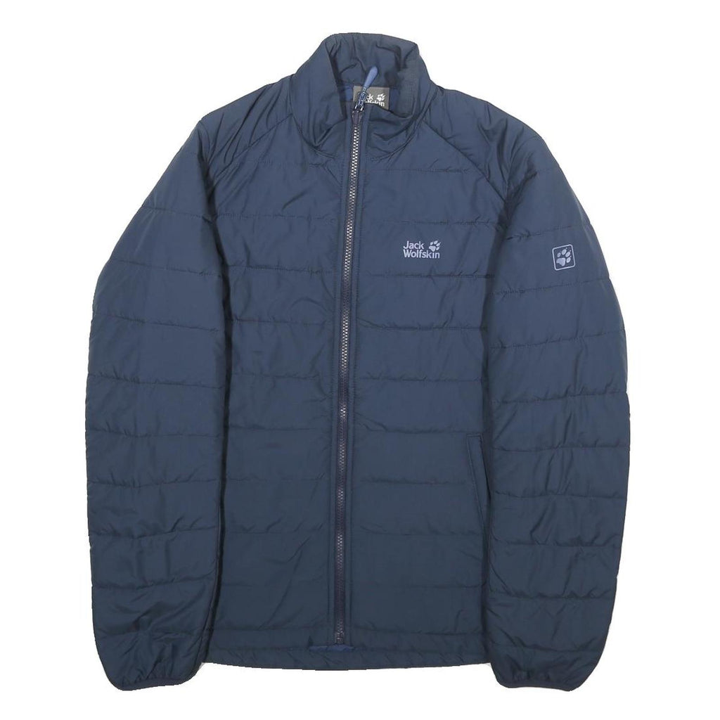 JACK WOLFSKIN Womens Blue Outdoor Jacket M Polyester Zip Plain Lightweight Warm