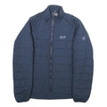 JACK WOLFSKIN Womens Blue Outdoor Jacket M Polyester Zip Plain Lightweight Warm