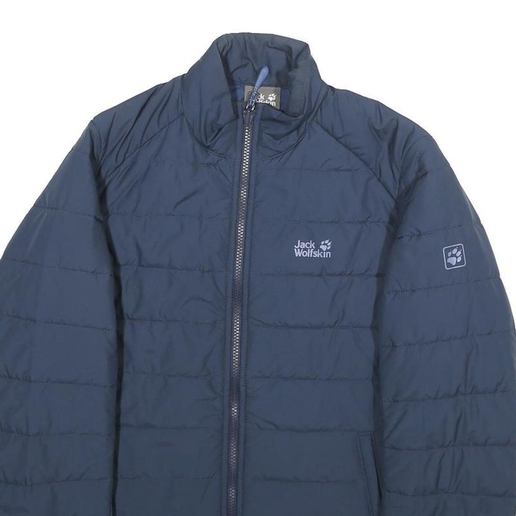 JACK WOLFSKIN Womens Blue Outdoor Jacket M Polyester Zip Plain Lightweight Warm