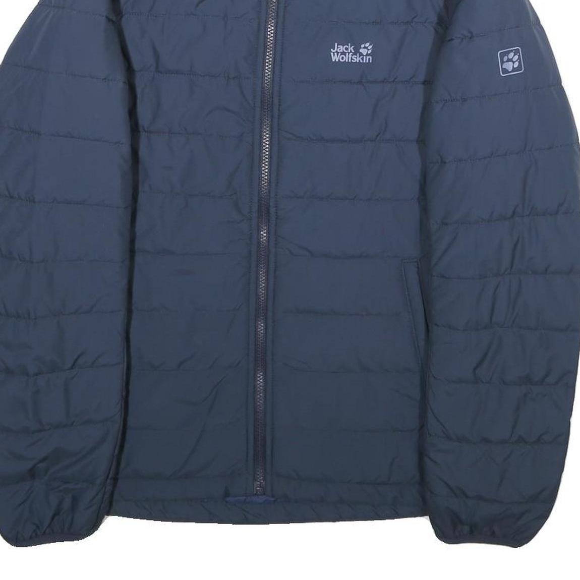 JACK WOLFSKIN Womens Blue Outdoor Jacket M Polyester Zip Plain Lightweight Warm