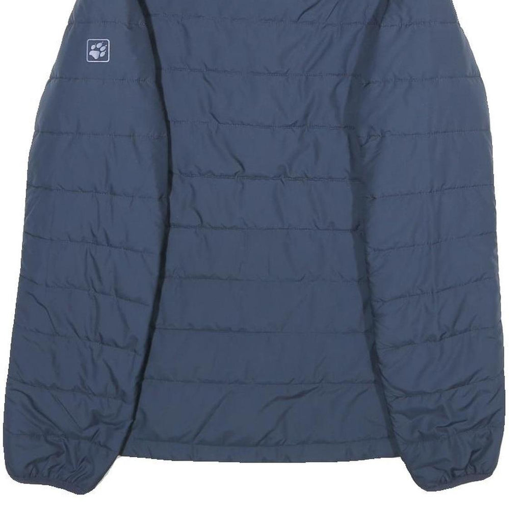 JACK WOLFSKIN Womens Blue Outdoor Jacket M Polyester Zip Plain Lightweight Warm