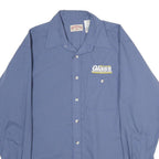 RED KAP Mens Blue & Navy Checked Workwear Shirt L Cotton Blend Long Sleeve